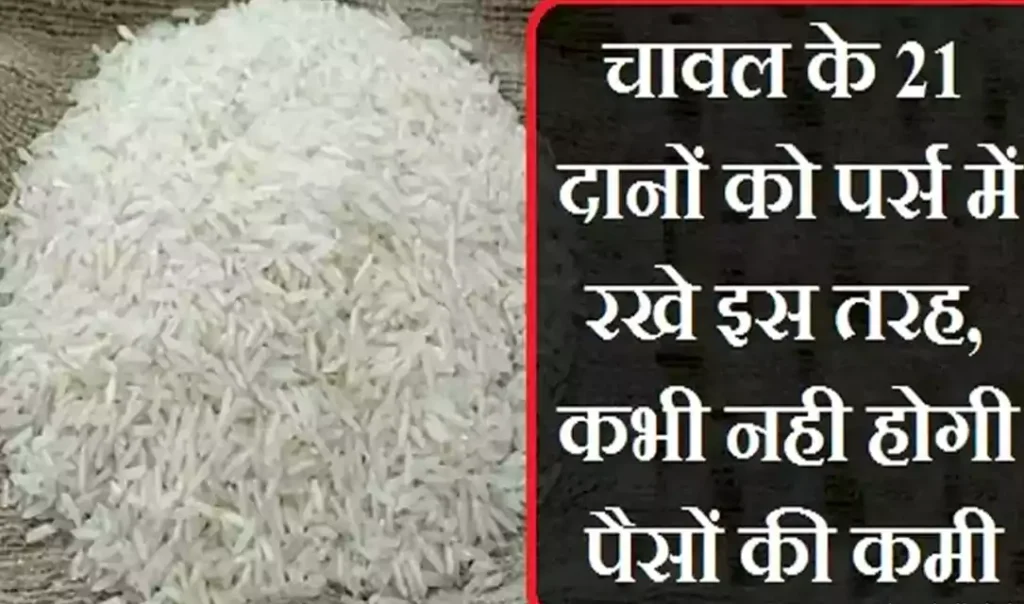 पैसों की तंगी से हो परेशान? चावल के 21 दानों को पर्स में रखे इस तरह, कभी नही होगी पैसों की कमी पैसों की तंगी से हो परेशान? चावल के 21 दानों को पर्स में रखे इस तरह, कभी नही होगी पैसों की कमी