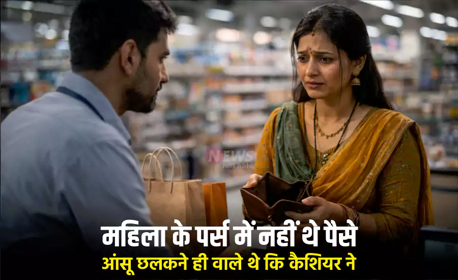 शॉपिंग का बिल चुकाने पहुंची महिला, लेकिन पर्स में नहीं थे पैसे! आंखों में आंसू आने ही वाले थे कि तभी कैशियर ने किया ऐसा काम, जिसने…